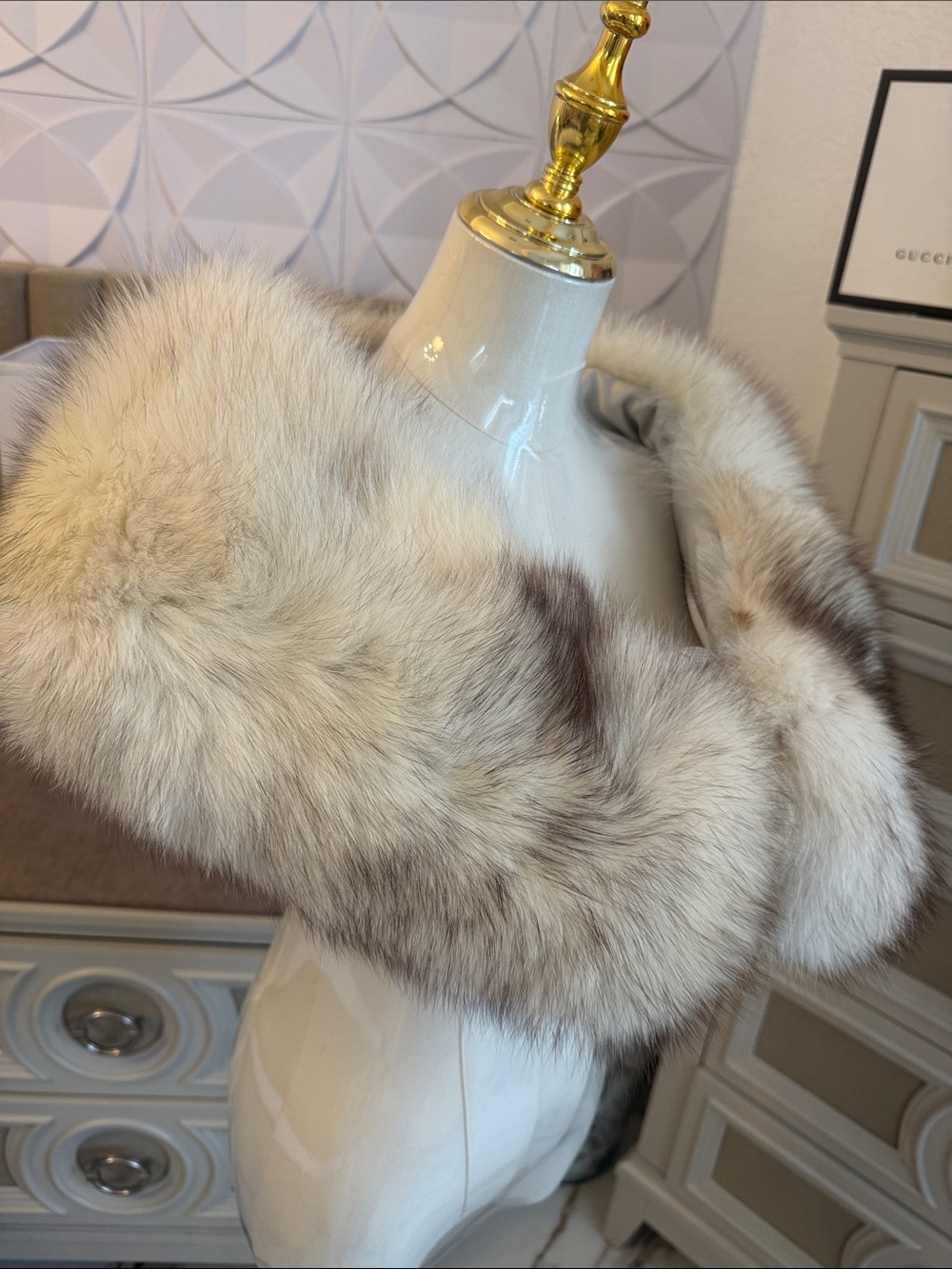 Saga fox fur wrap blue fox